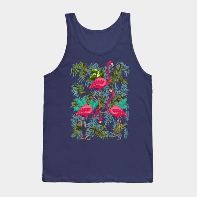 Pink Flamingos Exotic Birds Tank Top by BluedarkArt